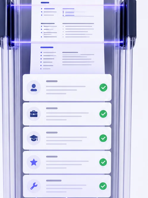 ATS scanner reading the structured sections of a clean professional CV