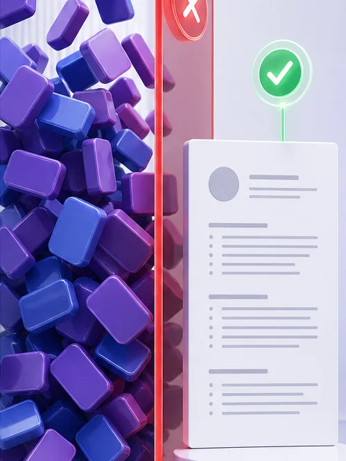 Warning against repetitive keyword stuffing in a professional CV