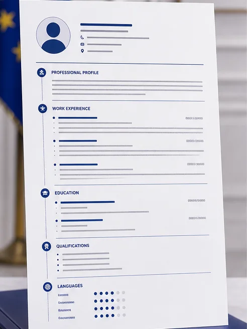 Structured Europass CV format prepared for a European application
