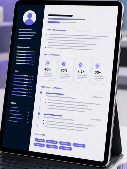 Modern ATS-friendly CV format with clear evidence hierarchy