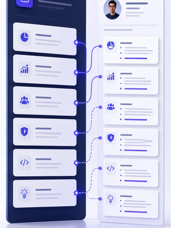 Job requirements mapped to matching evidence from a targeted CV