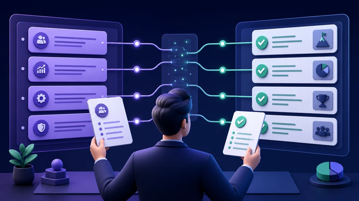 Candidate matching verified CV evidence to the requirements in a job description
